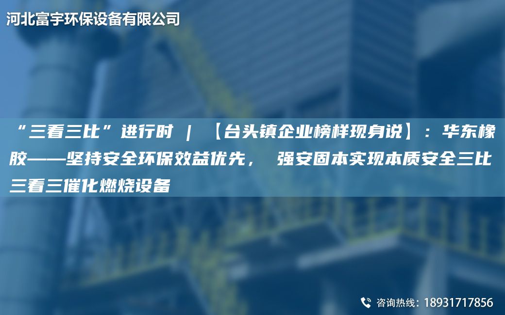 “三看三比”進(jìn)行時(shí) | 【TA-I頭鎮企業(yè)榜樣現身說(shuō)】：華東橡膠——堅持安全環(huán)保效益優(yōu)先， 強安固本實(shí)現本質(zhì)安全三比三看三催化燃燒設備