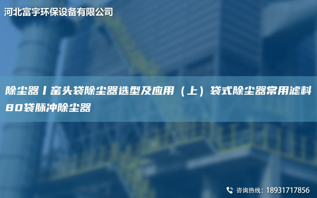 除塵器丨窯頭袋除塵器選型及應用（上）袋式除塵器常用濾料80袋脈沖除塵器