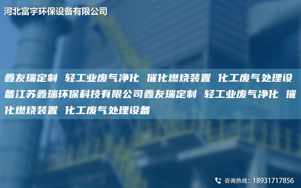 富宇定制 輕工業(yè)廢氣凈化 催化燃燒裝置 化工廢氣處理設備江蘇鑫瑞環(huán)?？萍加邢薰靖挥疃ㄖ?輕工業(yè)廢氣凈化 催化燃燒裝置 化工廢氣處理設備