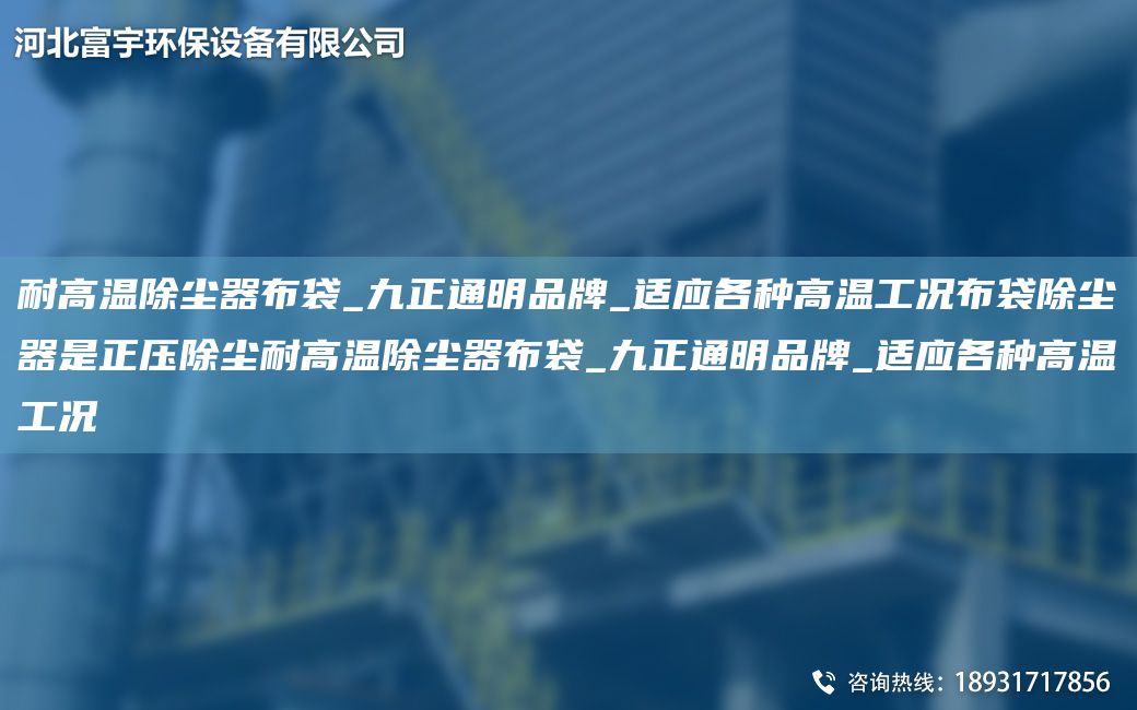 耐高溫除塵器布袋_九正通明PP_適應各種高溫工況布袋除塵器是正壓除塵耐高溫除塵器布袋_九正通明PP_適應各種高溫工況