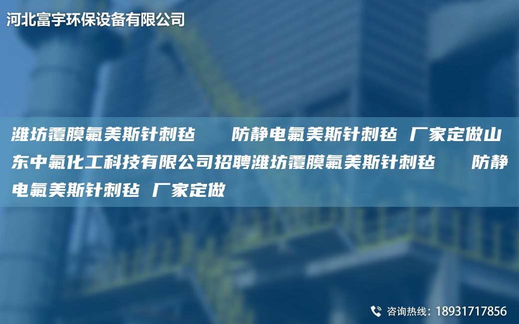 濰坊覆膜氟美斯針刺氈   防靜電氟美斯針刺氈 廠(chǎng)家定做山東中氟化工科技有限公司招聘濰坊覆膜氟美斯針刺氈   防靜電氟美斯針刺氈 廠(chǎng)家定做