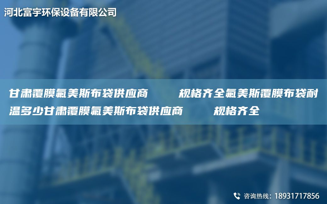 甘肅覆膜氟美斯布袋供應商    規格齊全氟美斯覆膜布袋耐溫多少甘肅覆膜氟美斯布袋供應商    規格齊全