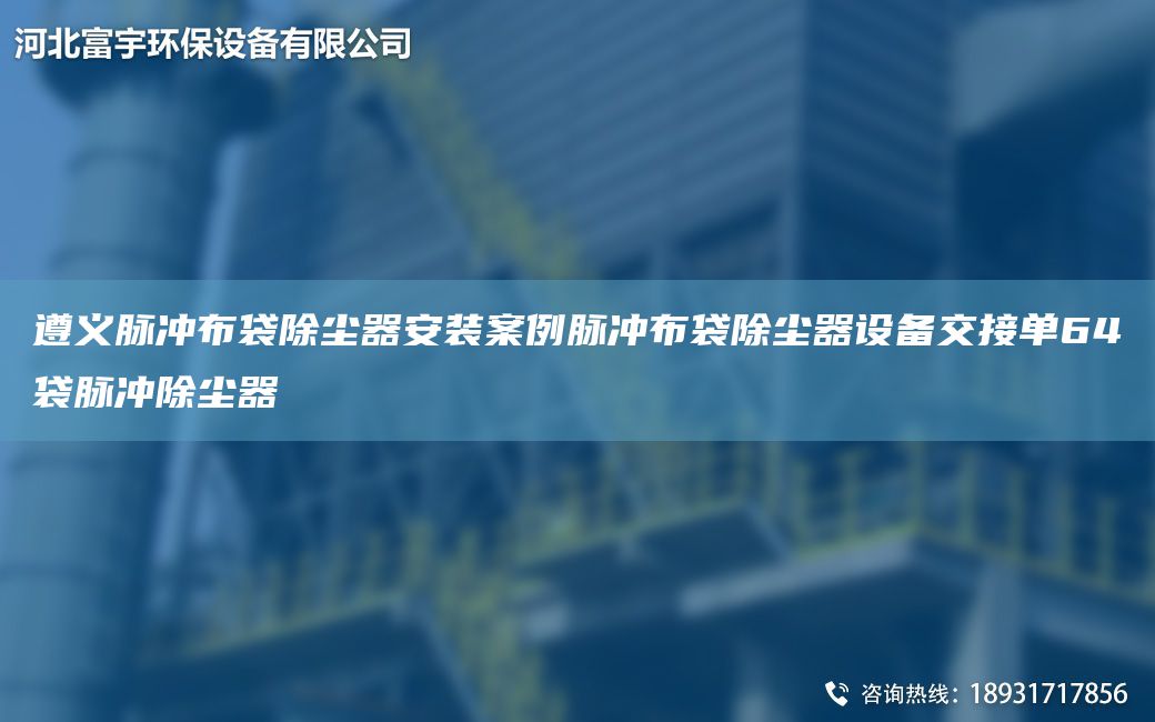 遵義脈沖布袋除塵器安裝案例脈沖布袋除塵器設備交接單64袋脈沖除塵器