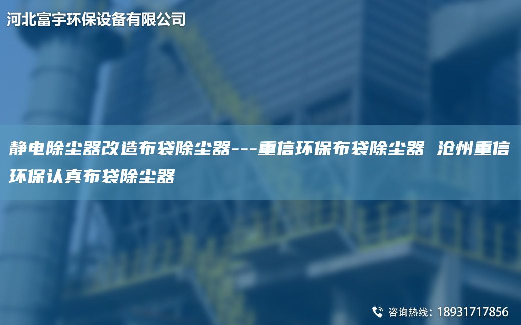 靜電除塵器改造布袋除塵器---重信環(huán)保布袋除塵器 滄州重信環(huán)保認真布袋除塵器