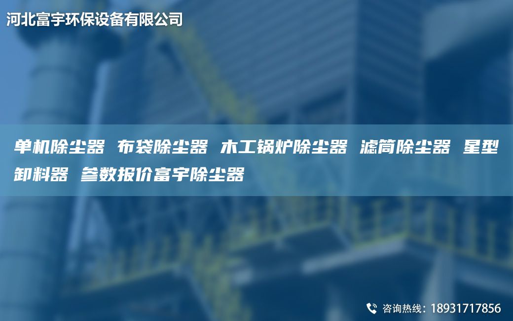 單機除塵器 布袋除塵器 木工鍋爐除塵器 濾筒除塵器 星型卸料器 參數報價(jià)富宇除塵器