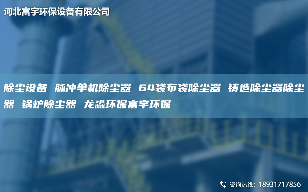 除塵設備 脈沖單機除塵器 64袋布袋除塵器 鑄造除塵器除塵器 鍋爐除塵器 龍淼環(huán)保富宇環(huán)保