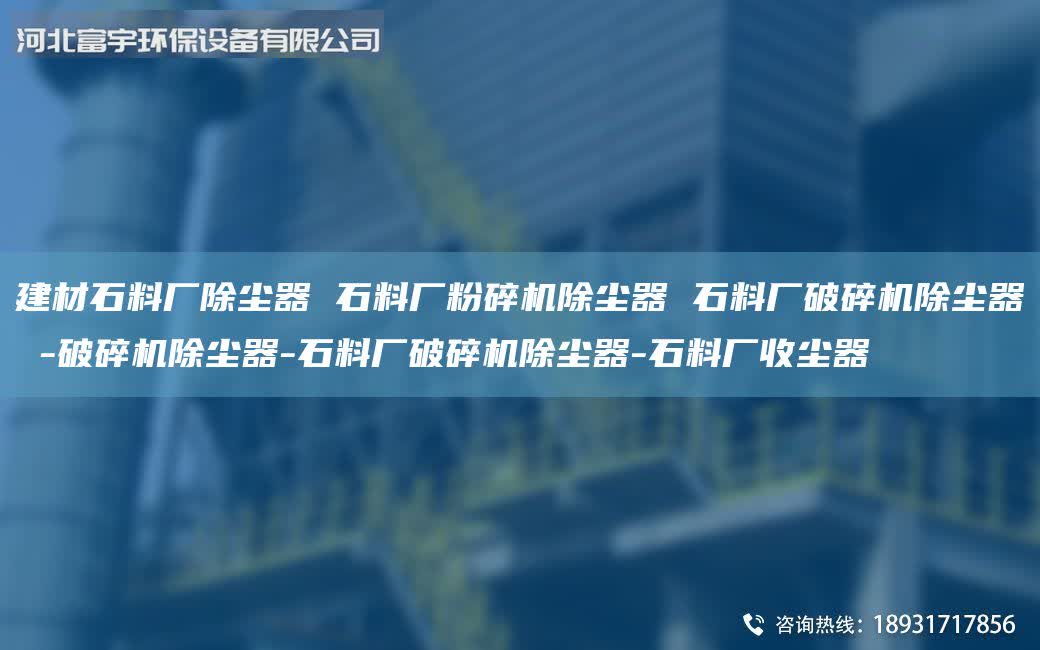 建材石料廠除塵器 石料廠粉碎機除塵器 石料廠破碎機除塵器 -破碎機除塵器-石料廠破碎機除塵器-石料廠收塵器